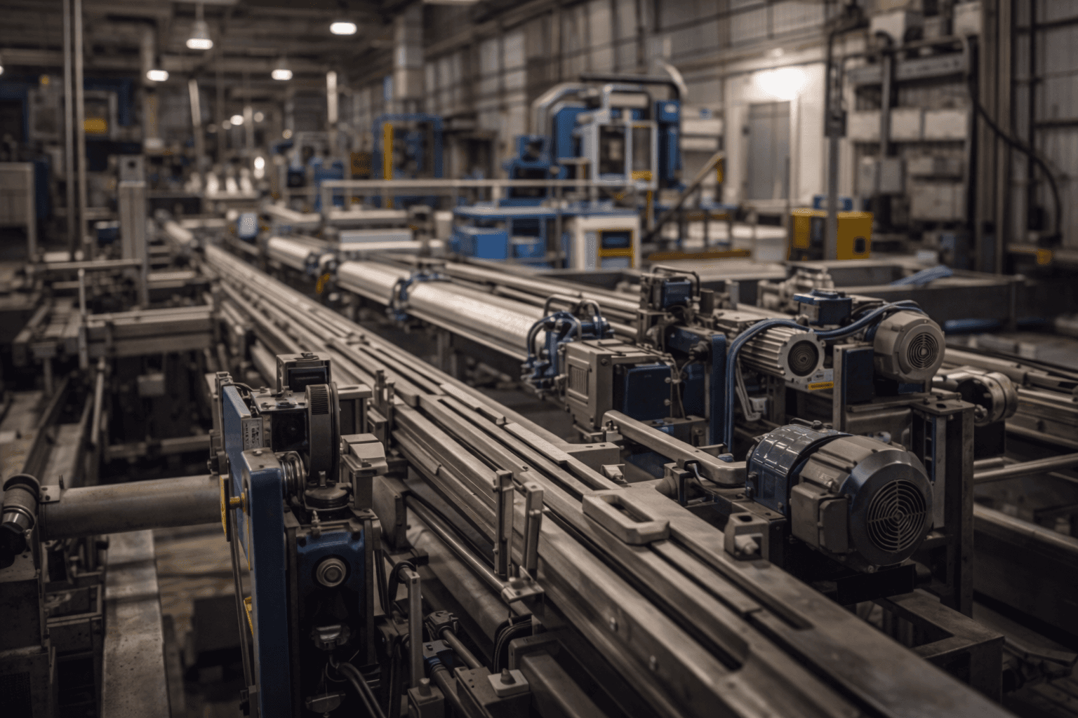 Línea de transporte industrial automatizada